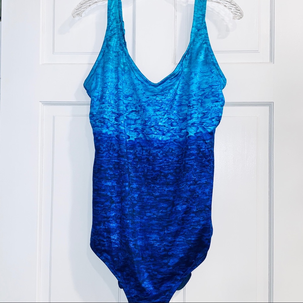 Vintage Blue One Piece Bathing Suit